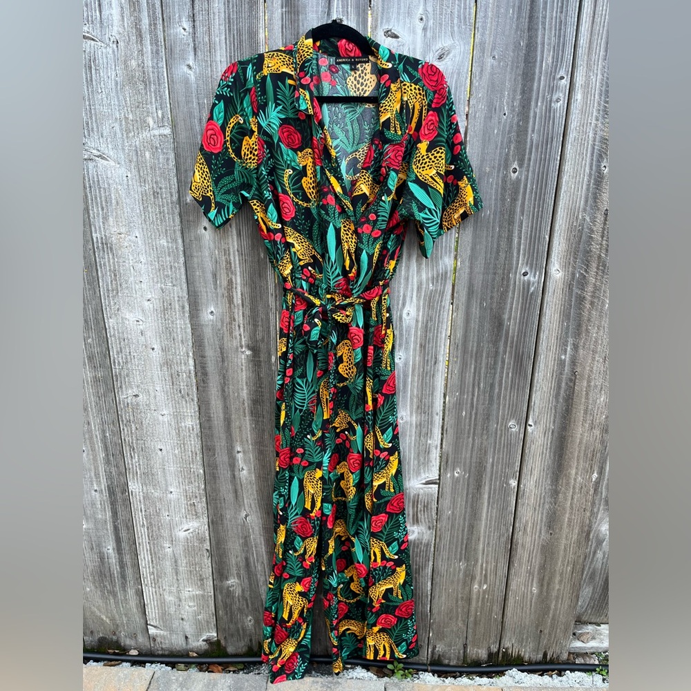 JAGUAR PARADISE BLACK ANIMAL PRINT JUMPSUIT